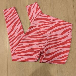 Womans Pink Zebra Print Leggings